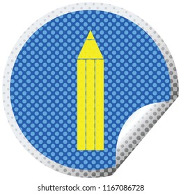pencil vector illustration circular peeling sticker
