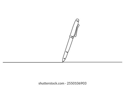 Ilustração de vetor de lápis com desenho contínuo de uma única linha isolado no fundo branco, Assinatura de caneta ícone de linha contínua, Educação Desafio Linha contínua editável ícone de traço.