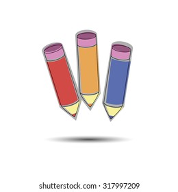 pencil vector illustration design school object art