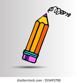 pencil vector illustration design school object art