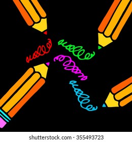 pencil vector illustration design school object art