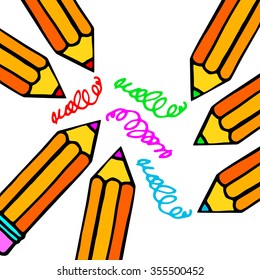 pencil vector illustration design school object art