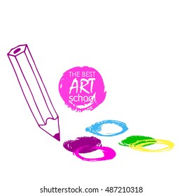 pencil vector illustration design school object art