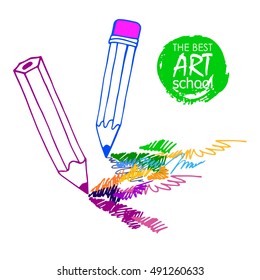 pencil vector illustration design school object art