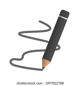 Pencil vector illustration for drawing line shapes, high quality flat design illustration. 