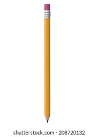 pencil vector illustration in flat design with eraser