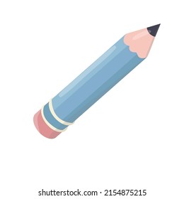 pencil vector illustration in flat style isolated on white background.