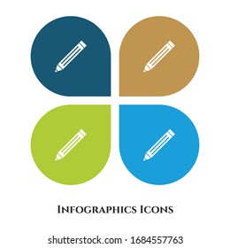 Pencil Vector Illustration icon for all purpose. Isolated on 4 different backgrounds.