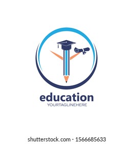 pencil vector illustration icon and logo of education design