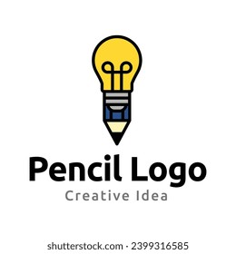 Bleistift-Vektorgrafik-Symbol und Logo der Bildung auf weißem Hintergrund