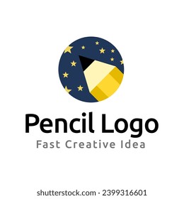 icono de la ilustración del vector del lápiz y logotipo de la educación sobre fondo blanco