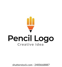 pencil vector illustration icon and logo of education on white background