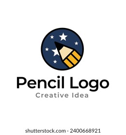 pencil vector illustration icon and logo of education on white background