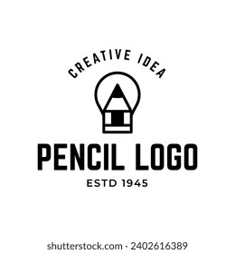 Bleistift-Vektorgrafik-Symbol und Logo der Bildung auf weißem Hintergrund
