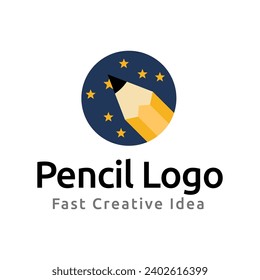 pencil vector illustration icon and logo of education on white background