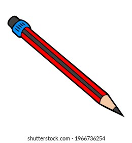 pencil vector illustration,
isolated on white background.top view