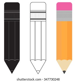 Pencil. Vector illustration isolated on white background