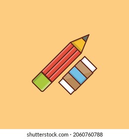 pencil Vector illustration on a transparent background. Premium quality symbols. Vector Line Flat color  icon for concept and graphic design.
