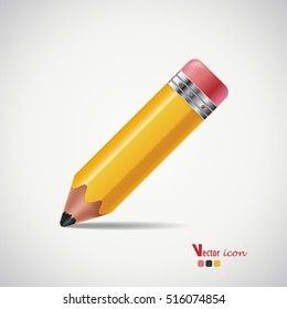 Ilustración vectorial de lápiz sobre fondo blanco