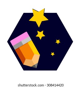 pencil vector illustration school office object design