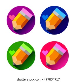 pencil vector illustration school office object design