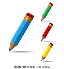Pencil vector illustration set. Eps 10.