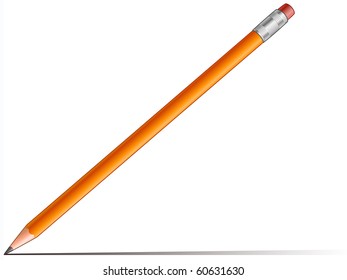 Pencil - vector illustration.  The shadow is on it's own layer for easy removal and/or editing.