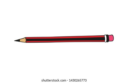 Pencil Vector Illustration in Sketch Style
