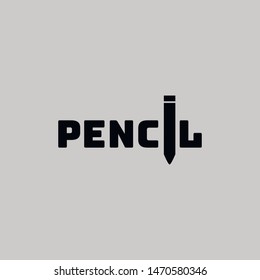 Pencil vector illustration in trendy flat design. For design, brand logo, background, wallpers and web. Different type with unique concept. Graphic set collection