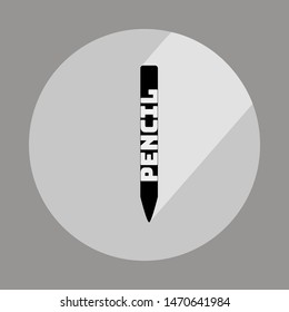 Pencil vector illustration in trendy flat design. For design, brand logo, background, wallpers and web. Different type with unique concept. Graphic set collection