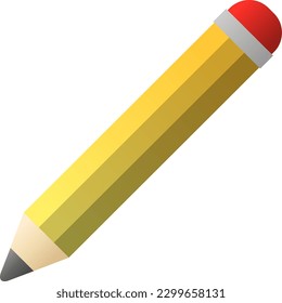 Pencil vector illustration. Yellow pencil icon for design about education, school, office or book. Golden pencil for decoration or ornament. Back to school graphic resource