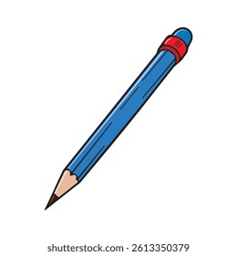 pencil vector illustration,isolated on white background,top view