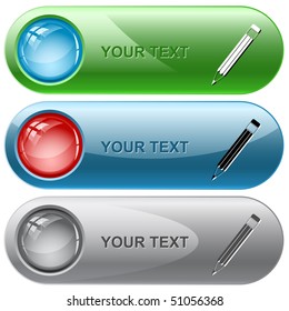 Pencil. Vector internet buttons.