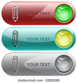 Pencil. Vector internet buttons.