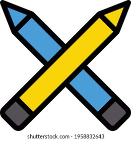 pencil vector line colour icon