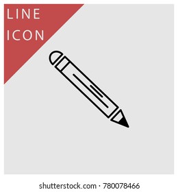 Pencil vector line icon.