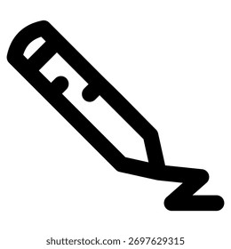 Icono de línea de Vector de lápiz en negrita