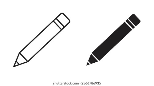 Pencil vector line icon illustration
