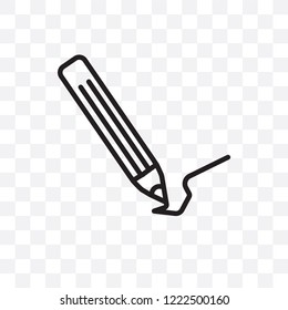 Pencil vector linear icon isolated on transparent background, Pencil transparency concept can be used for web and mobile
