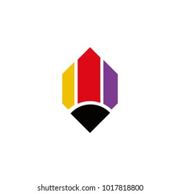 Pencil vector logo graphic abstract template