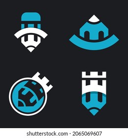 Pencil vector logo icon set design