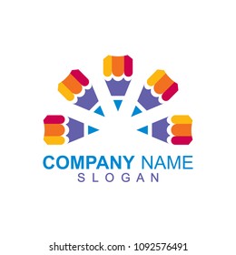 Pencil vector logo illustration style design modern