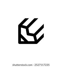Pencil vector logo template. Suitable for business, education, black color.