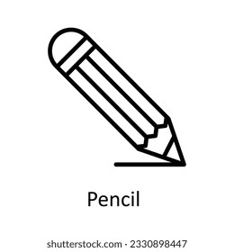 Ilustración de diseño de iconos del contorno del vector del lápiz. Símbolo de interfaz de usuario en fondo blanco archivo EPS 10