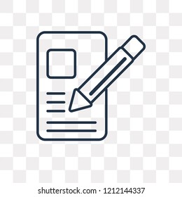 Pencil vector outline icon isolated on transparent background, high quality linear Pencil transparency concept can be used web and mobile