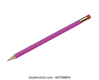 Pencil vector purple realistic illustration