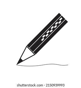Pencil vector silhouette, white background

