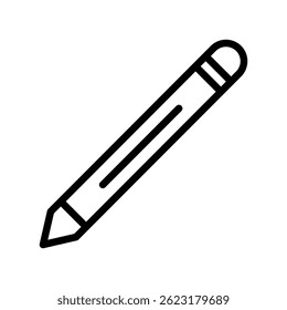Pencil Vector for Sketching and Writing Tool. Graphite illustration. Education and creativity icon for learning. Line Icon