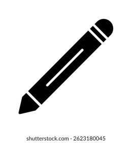 Vector de lápiz para la herramienta de dibujo y escritura. Ilustración de grafito. Icono de Educación y creatividad para aprender. Icono de glifo