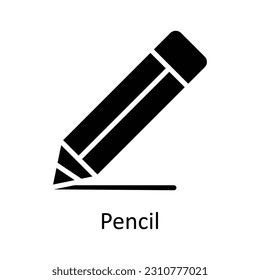 Pencil Vector  Solid Icon Design illustration. User interface Symbol on White background EPS 10 File